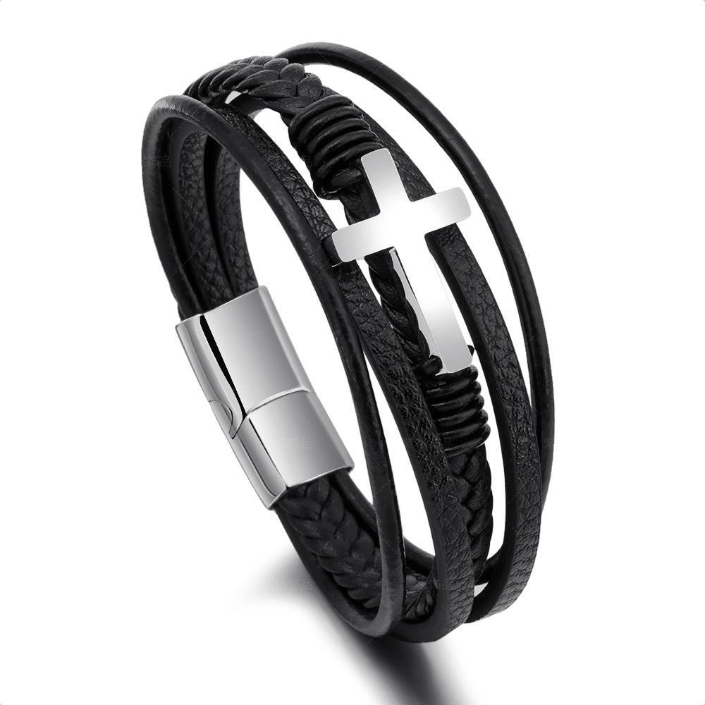 Edelstahl Armband Herren Kreuz Schmuck Modern
