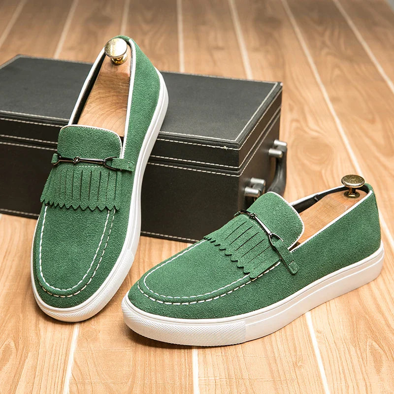 Herren Loafer Schuhe Wildleder Braun Elegent