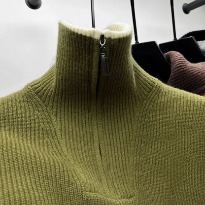 Herren Pullover Stehkragen Reißverschluss Sportlich Modern