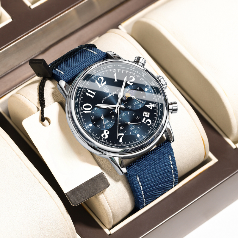 Herrenuhr Lederarmband Elegante Quarz