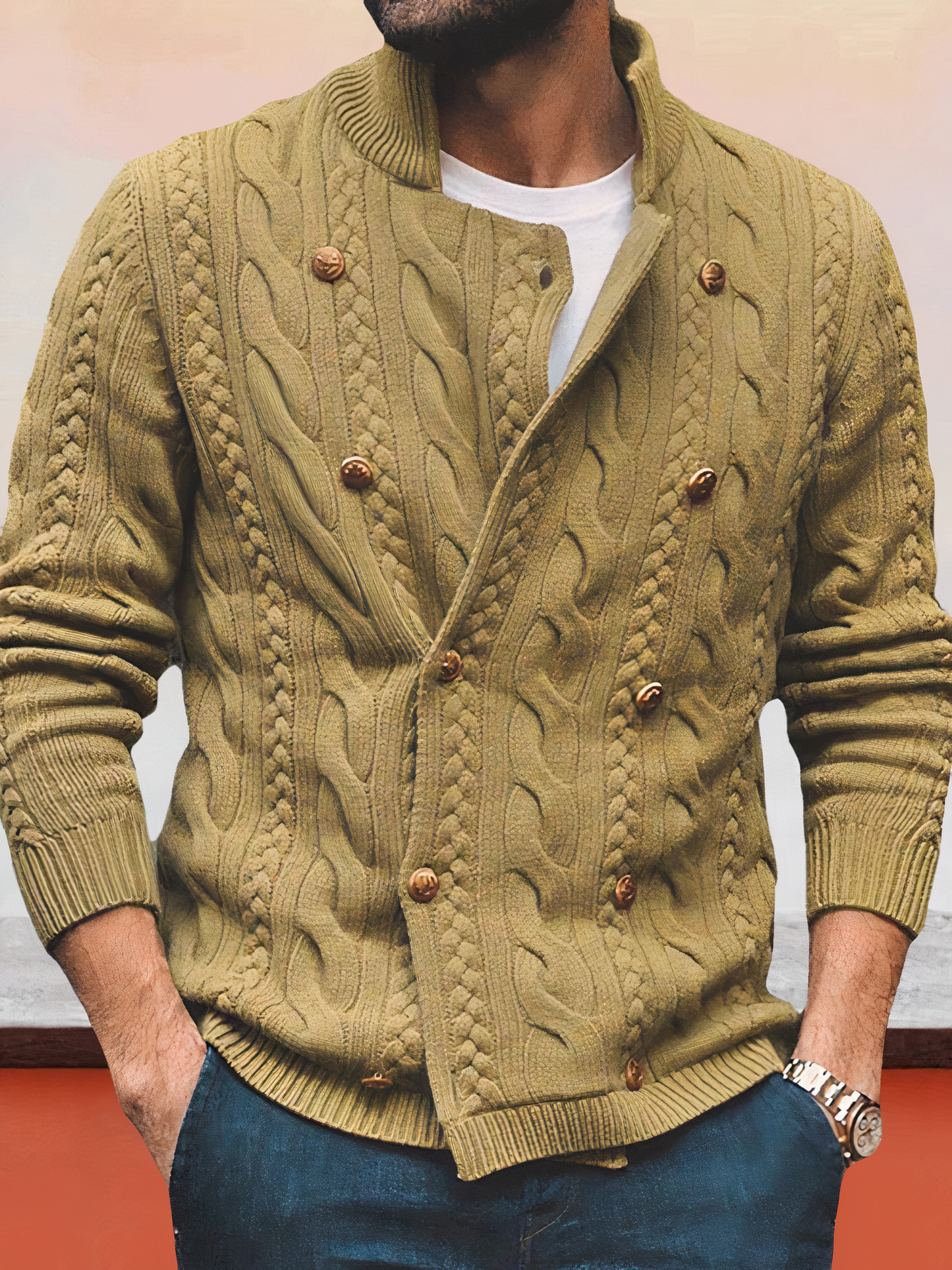 Herrenpullover Zweireihig - Aidan