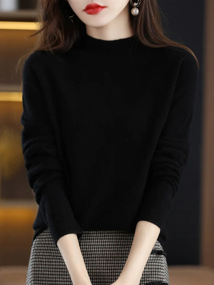 Damen Pullover Elegent Langarm Stilvoll