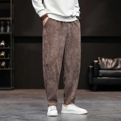 Herren Samthose Bequem Weite Bein Relaxed Fit