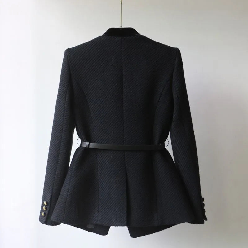 Klassischer Damen Wollmantel Elegant Lang