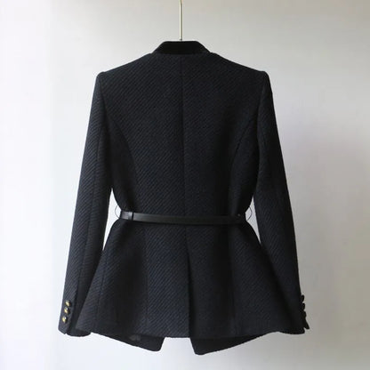 Klassischer Damen Wollmantel Elegant Lang