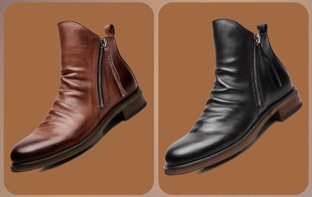 Herren Chelsea Stiefel Schwarz Elegent