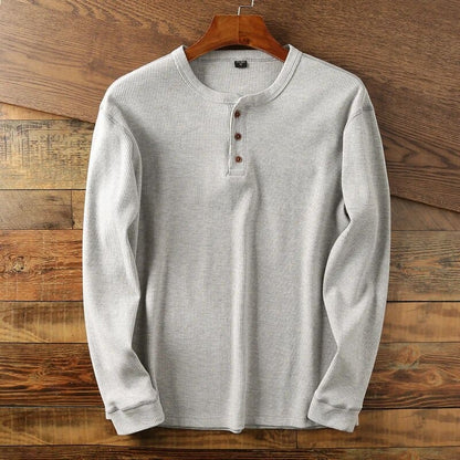 Herren Langarmshirt Klassisch Baumwolle Modern