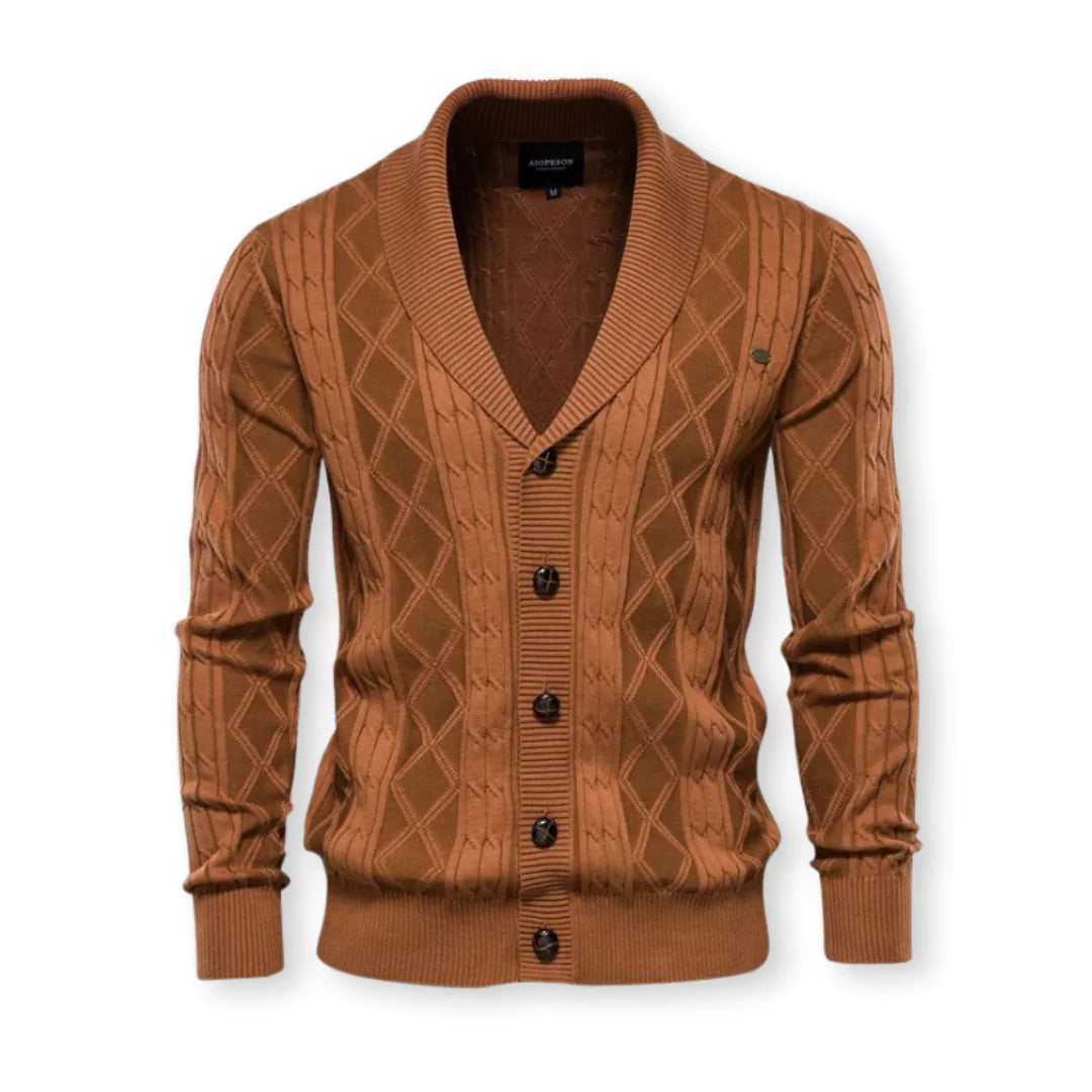 Herren Strickjacke Schalkragen Elegante Klassik - BerlinGlamour