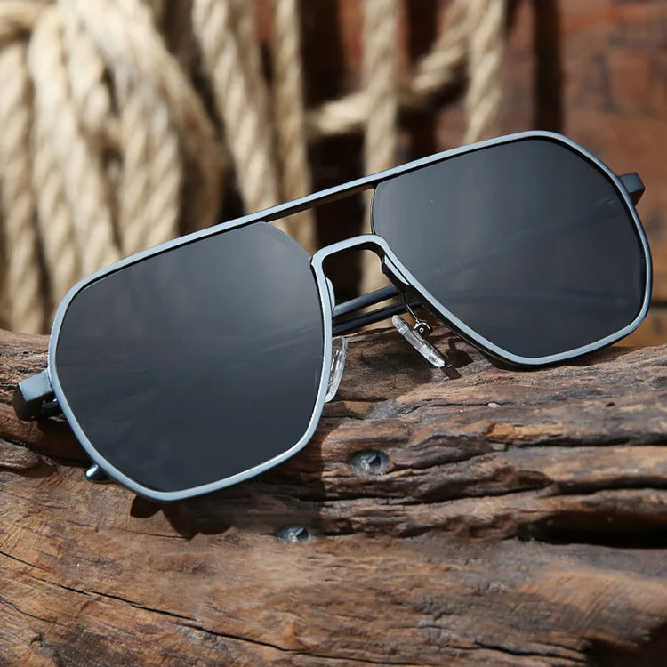 Edelstahl Pilotenbrille Herren Modern Metall Optik - BerlinGlamour