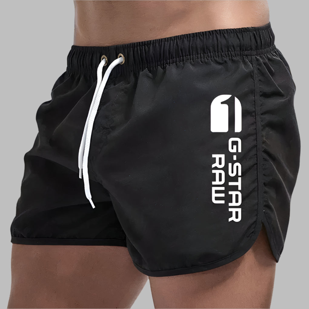 Herren Badehose Einfarbig Sommer Schwarz