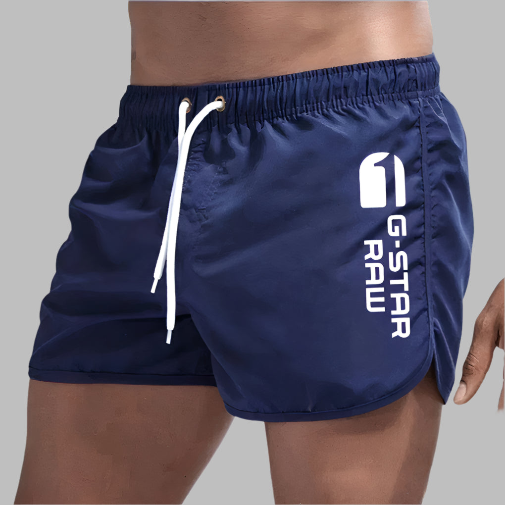 Herren Badehose Einfarbig Sommer Schwarz