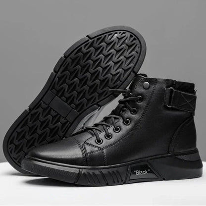 Schwarze Lederschuhe Herren Stiefel Elegant