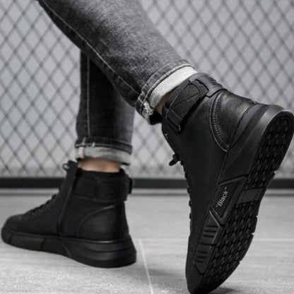 Schwarze Lederschuhe Herren Stiefel Elegant