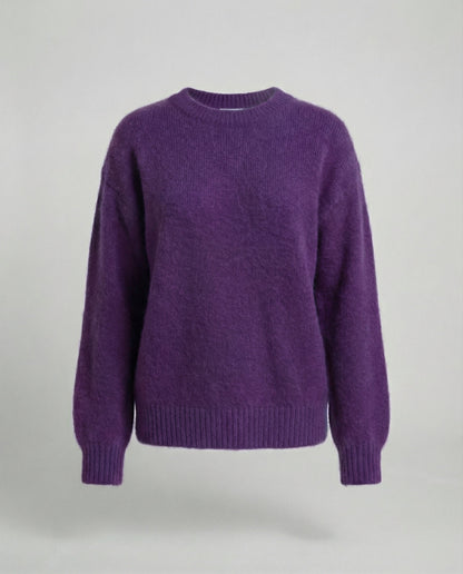 Weiche Damen Pullover Oversized Kaninchenhaar Mix