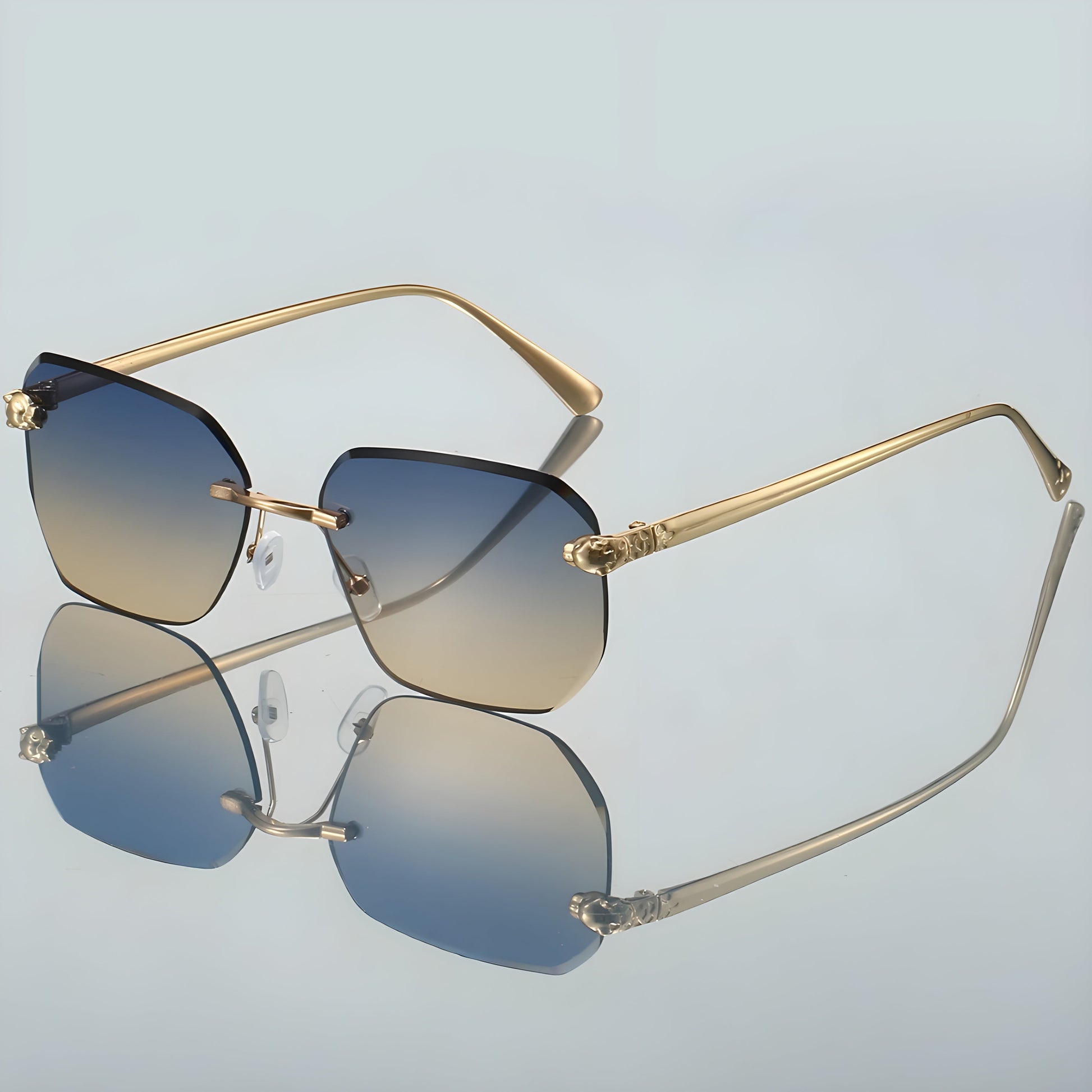 Herren Sonnenbrille Ohne Rahmen Sportlich Schwarz - BerlinGlamour