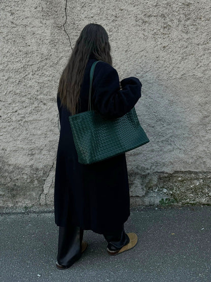 Vegane Ledertote Groß Reißverschluss Damenhandtasche