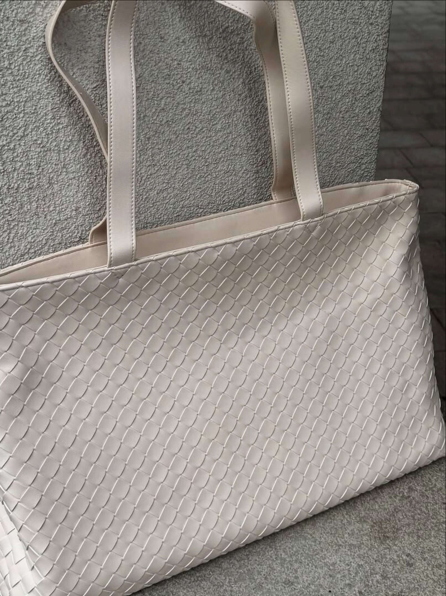 Vegane Ledertote Groß Reißverschluss Damenhandtasche