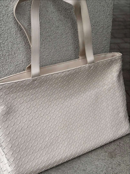 Vegane Ledertote Groß Reißverschluss Damenhandtasche