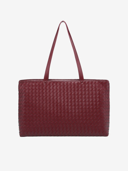 Vegane Ledertote Groß Reißverschluss Damenhandtasche