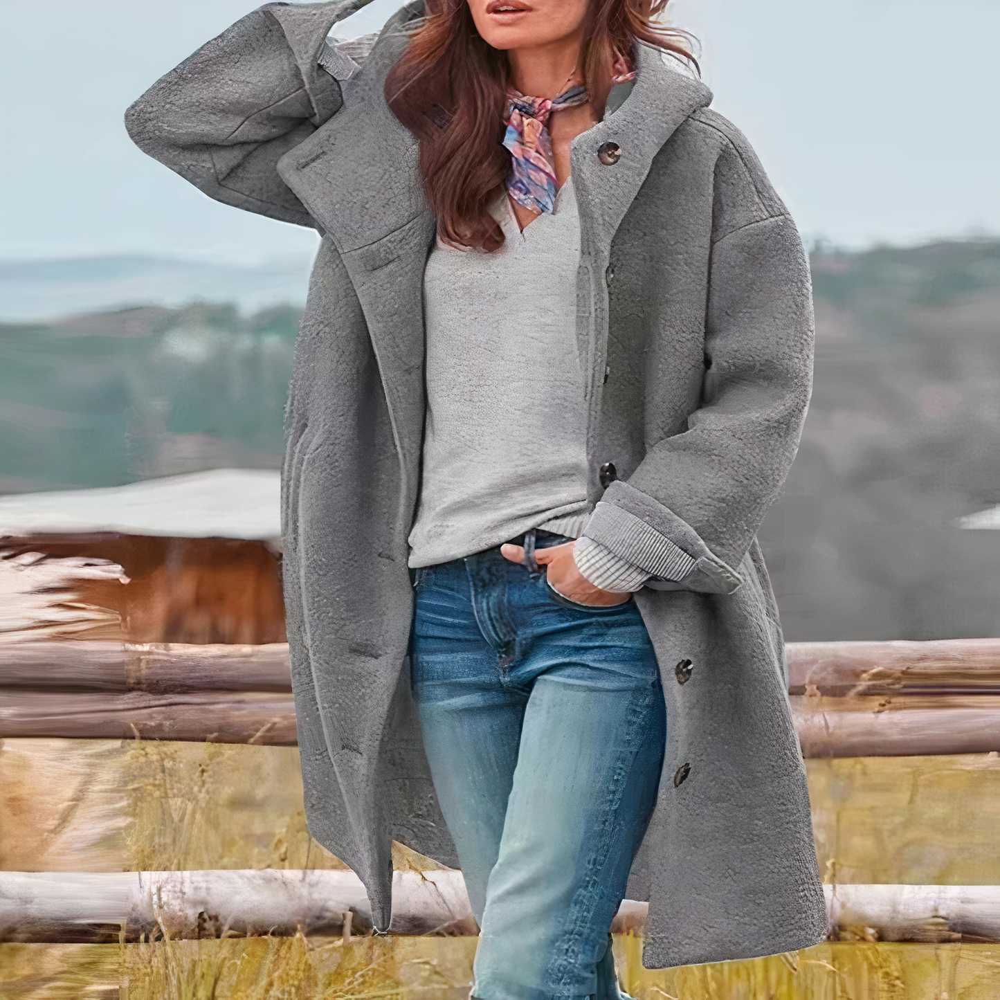 BerlinGlamour | Damen Wollmantel Lang Warm