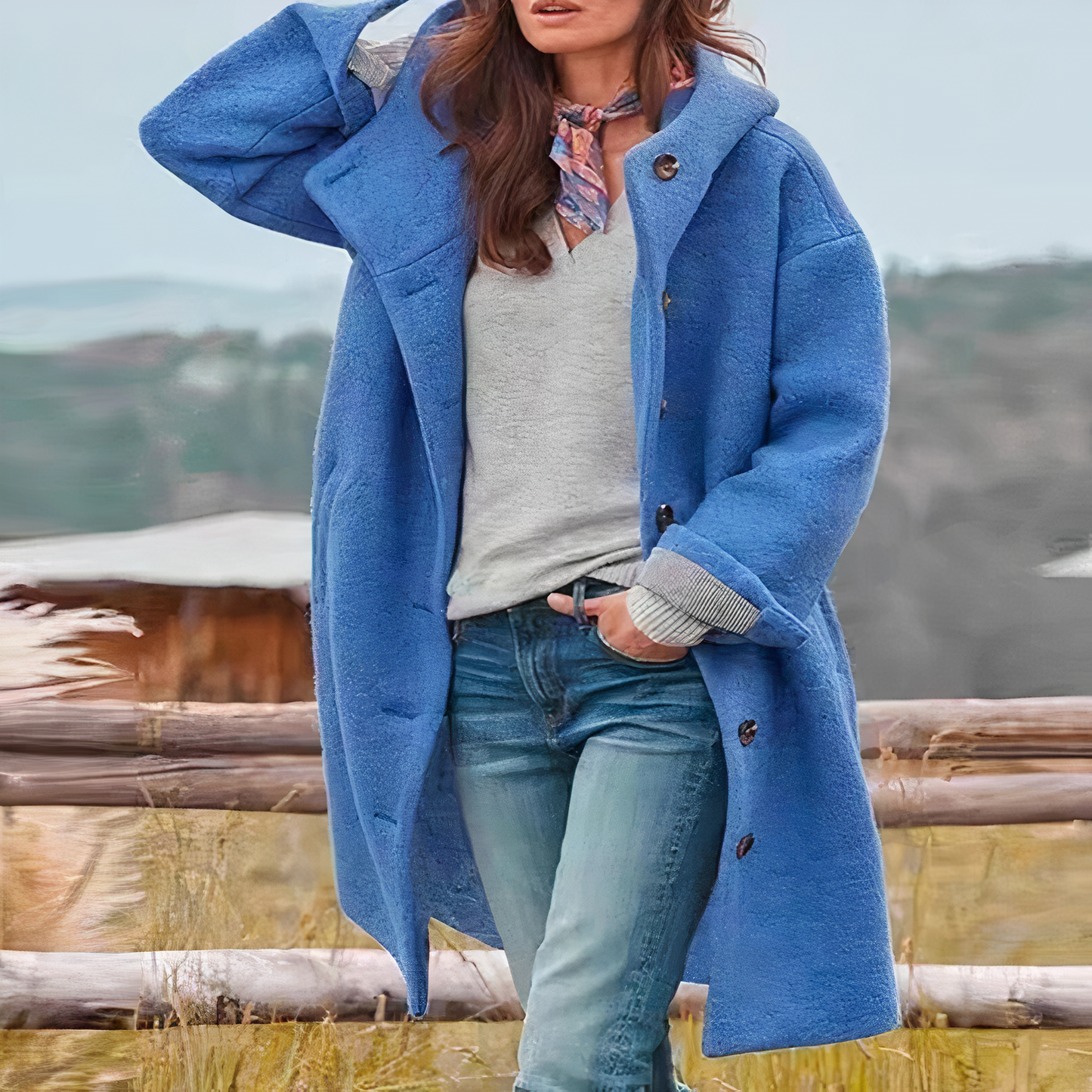 BerlinGlamour | Damen Wollmantel Lang Warm