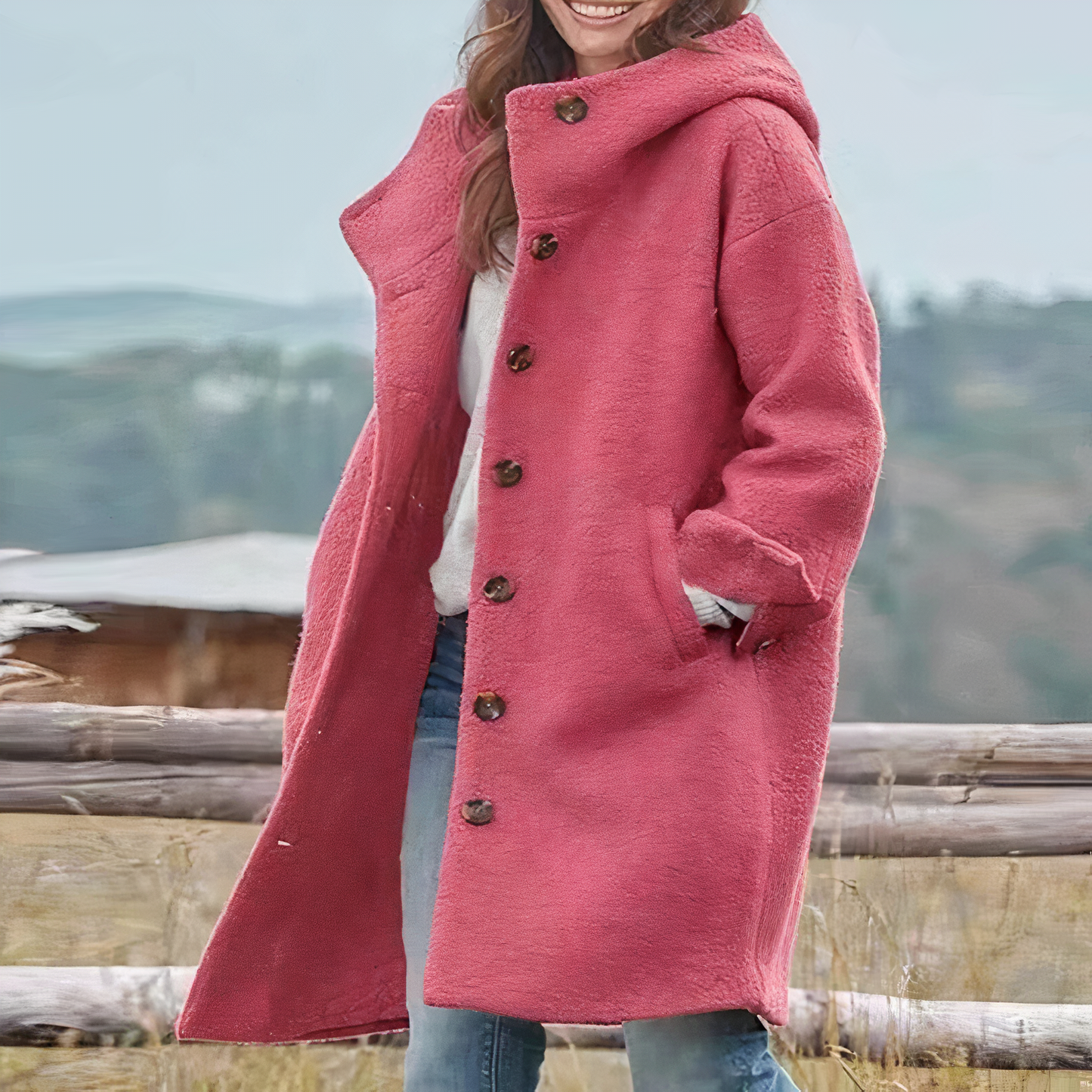 BerlinGlamour | Damen Wollmantel Lang Warm