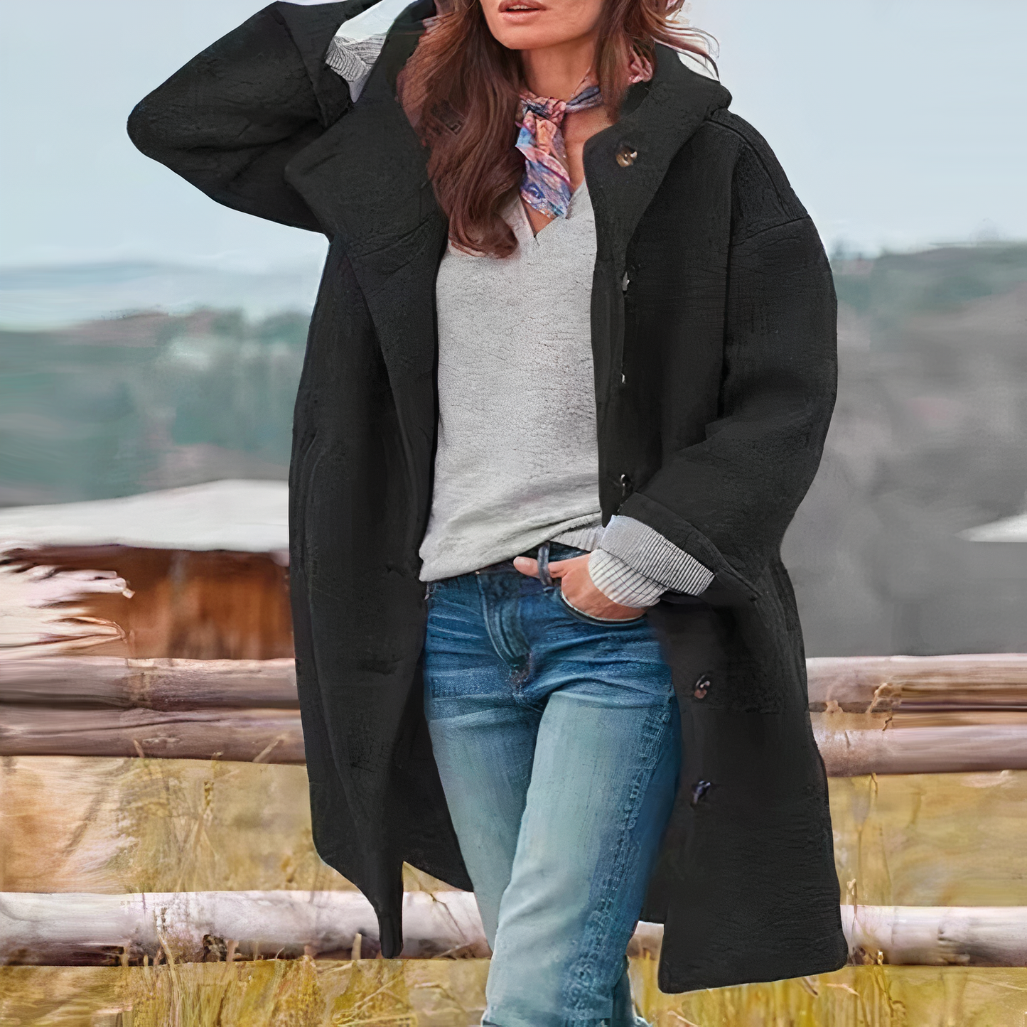 BerlinGlamour | Damen Wollmantel Lang Warm