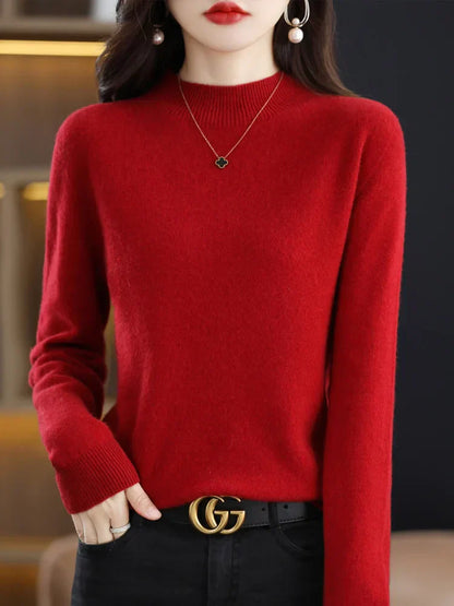 Damen Pullover Elegent Langarm Stilvoll