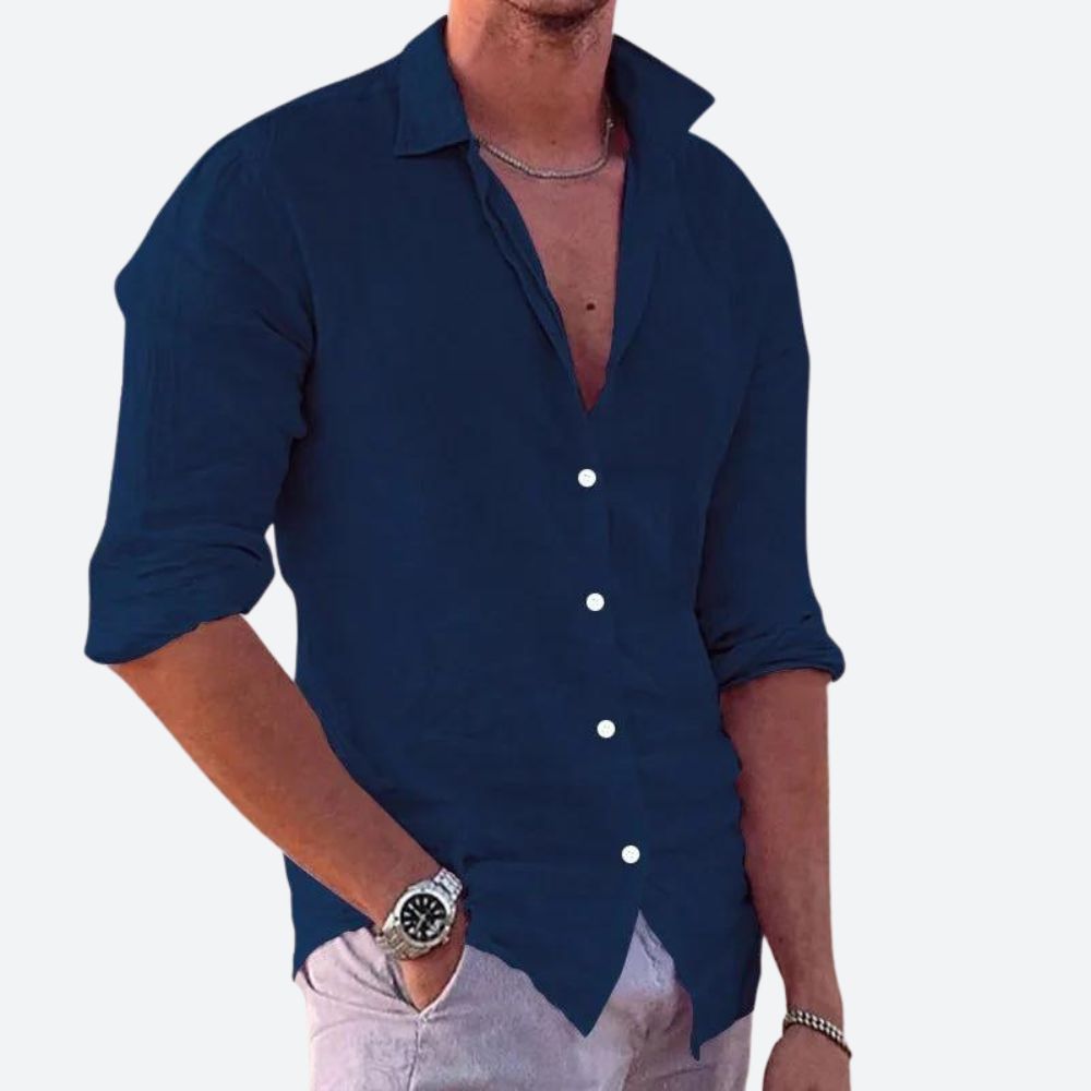 Leinen Hemd Herren Bequem Sommer
