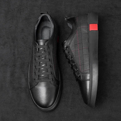 Leder Sneaker Herren Premium Qualität Schwarz