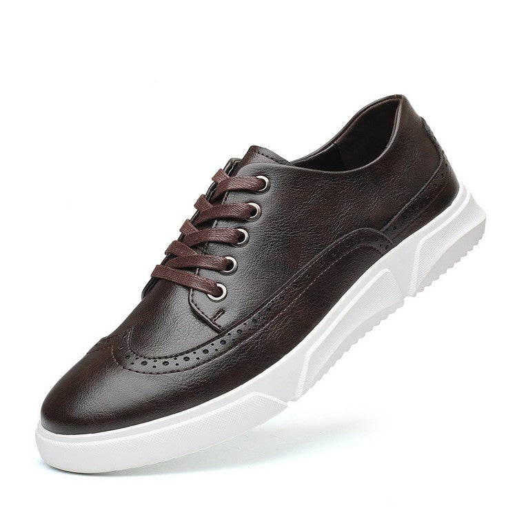 Herren Leder Sneaker Elegant Braun für Geschäftsanlässe