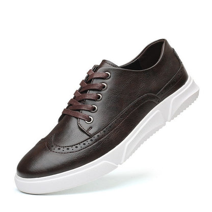 Herren Leder Sneaker Elegant Braun für Geschäftsanlässe