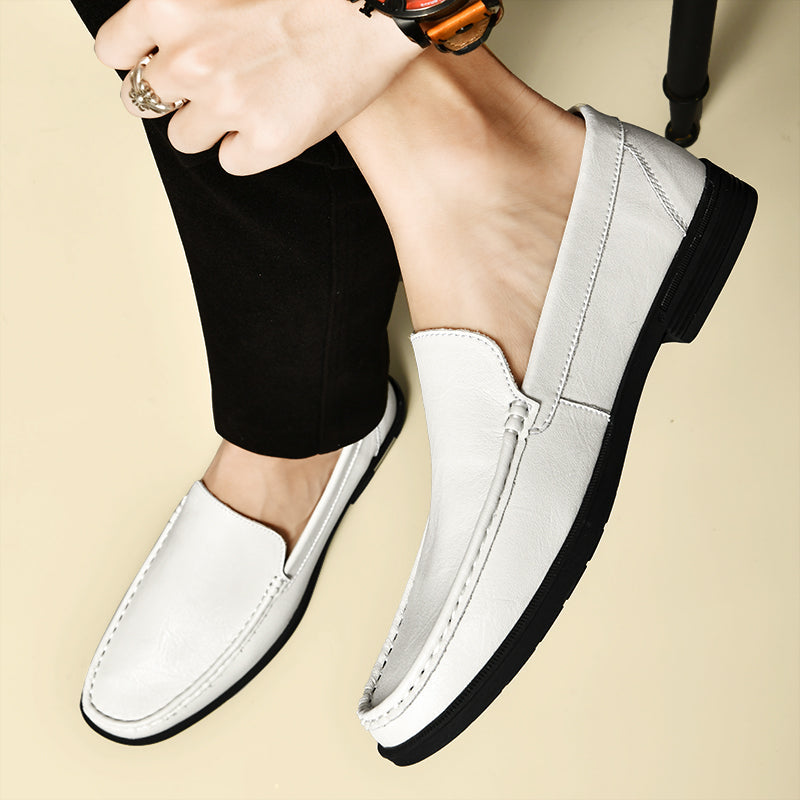 Herren Loafer Schuhe Elegant Lederschuhe Schwarz