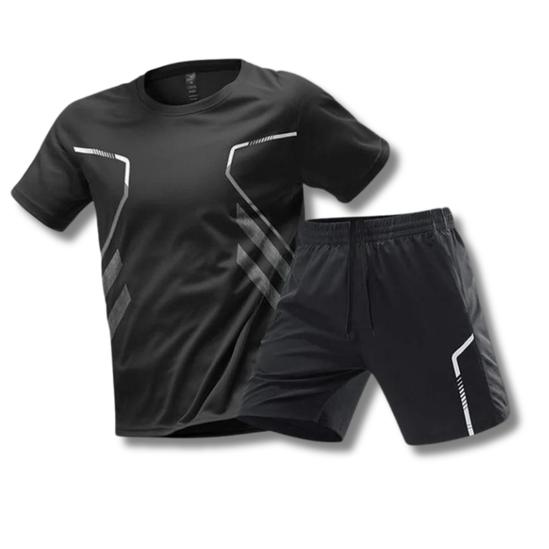 Männer Fitness Set: T-Shirt und Shorts Trainingskleidung - BerlinGlamour
