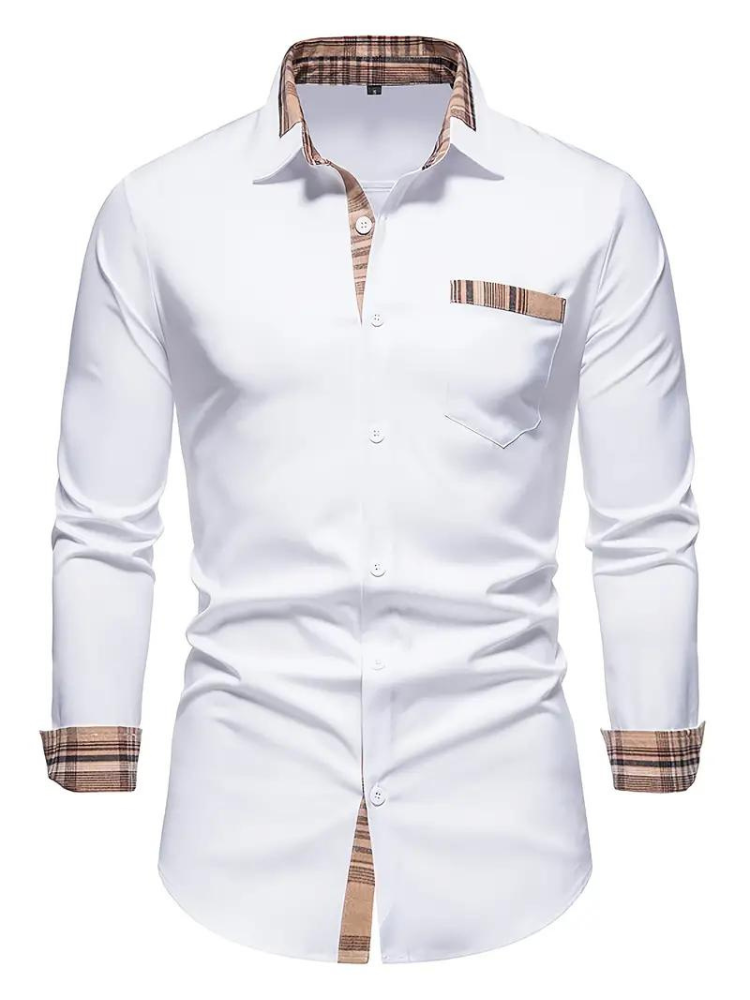 Herren Langarmhemd Classic Revers Style - BerlinGlamour