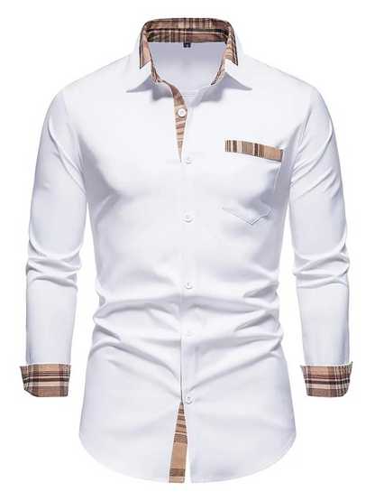 Herren Langarmhemd Classic Revers Style - BerlinGlamour