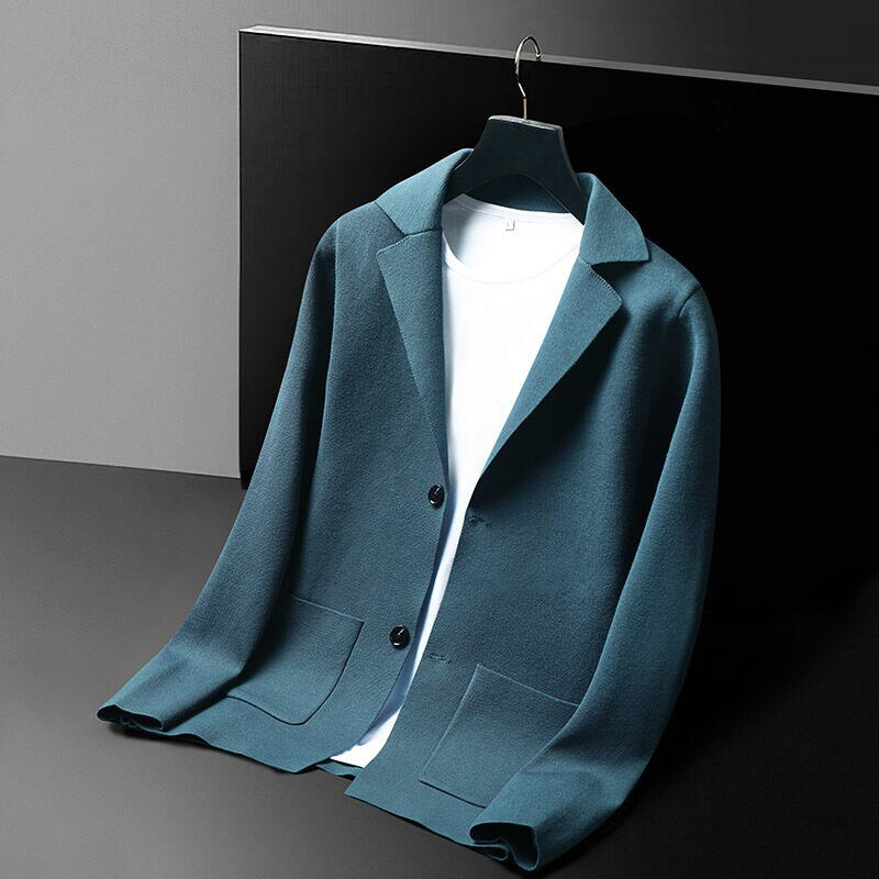 Herren Cardigan Baumwolle Langarm Reverskragen Modern