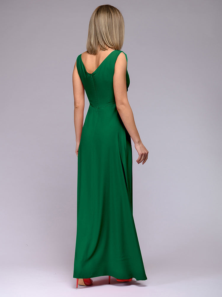 Elegantes Maxi-Kleid Tief dekoltiert mit Seitenschlitz