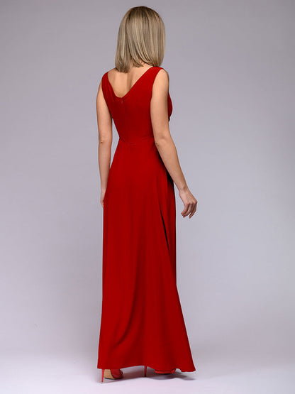 Elegantes Maxi-Kleid Tief dekoltiert mit Seitenschlitz