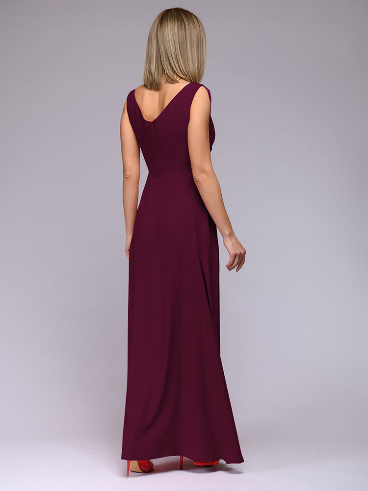 Elegantes Maxi-Kleid Tief dekoltiert mit Seitenschlitz