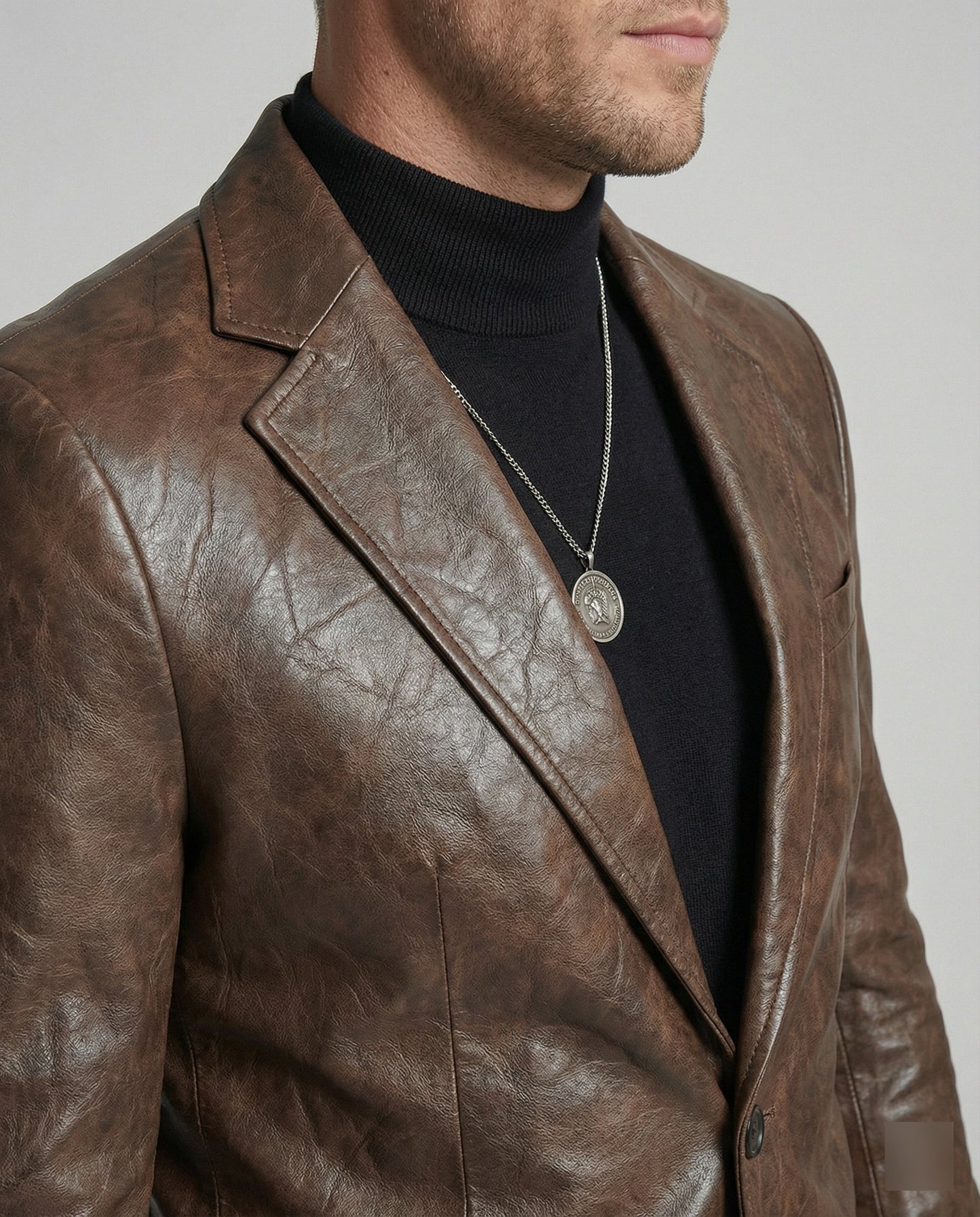 Herren Blazer Braun Sakko Style Schulterpolster Modern - BerlinGlamour