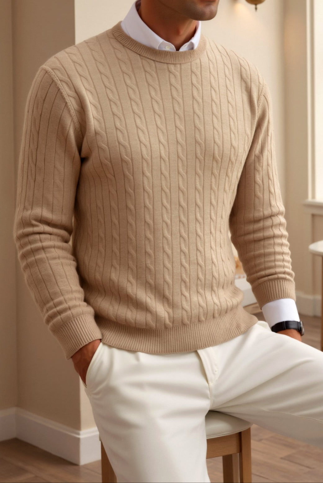 Zopfstrickpullover Elegent Bequem Damen