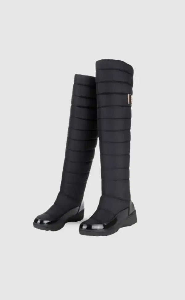 Stiefel Overknee Warm Schick Schwarz Damen - BerlinGlamour