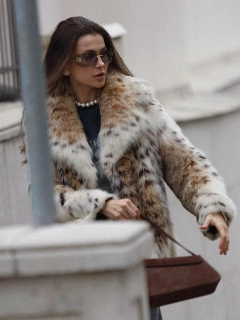 Animal-Print Kunstpelzjacke für Damen 1