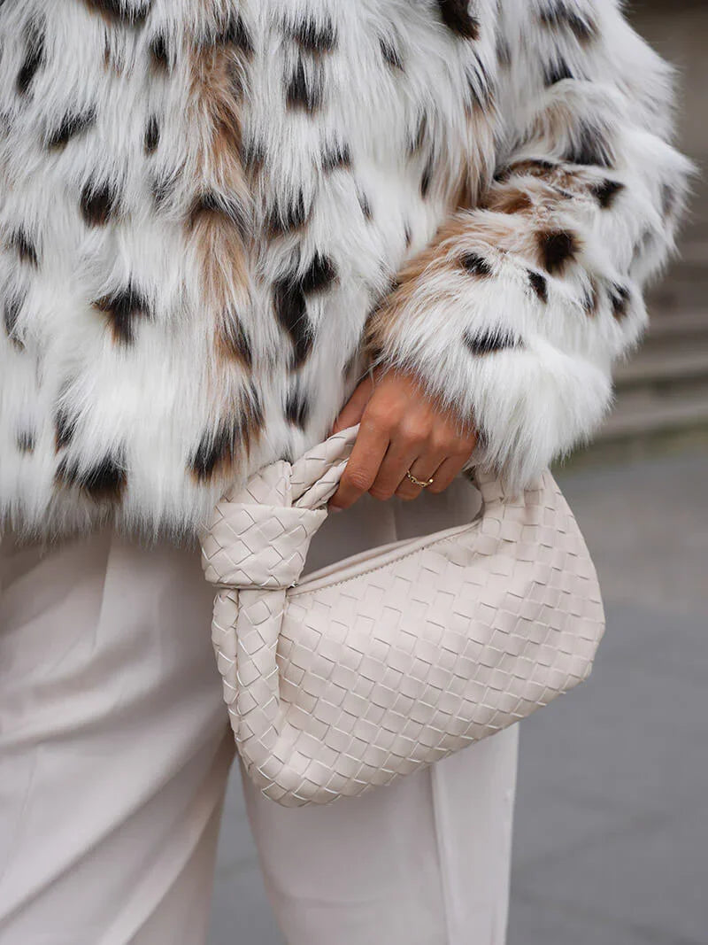 Animal-Print Kunstpelzjacke für Damen 8