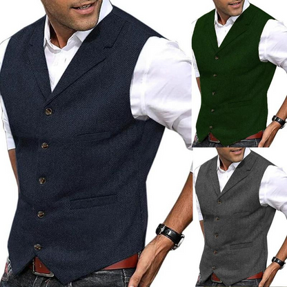 Maßgeschneiderte Herren Anzug Weste Einreihig Tweed - BerlinGlamour