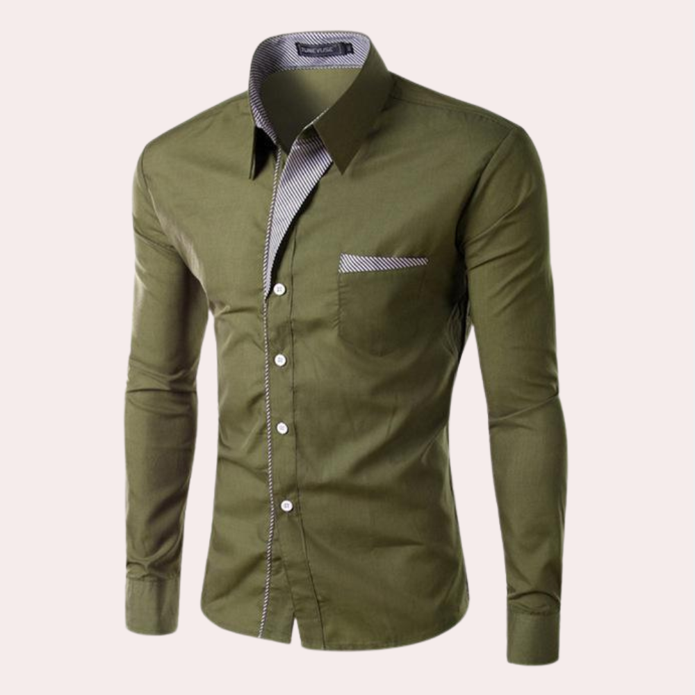 Herren Anzughemd Slim Fit Langarm Knopfleiste - BerlinGlamour