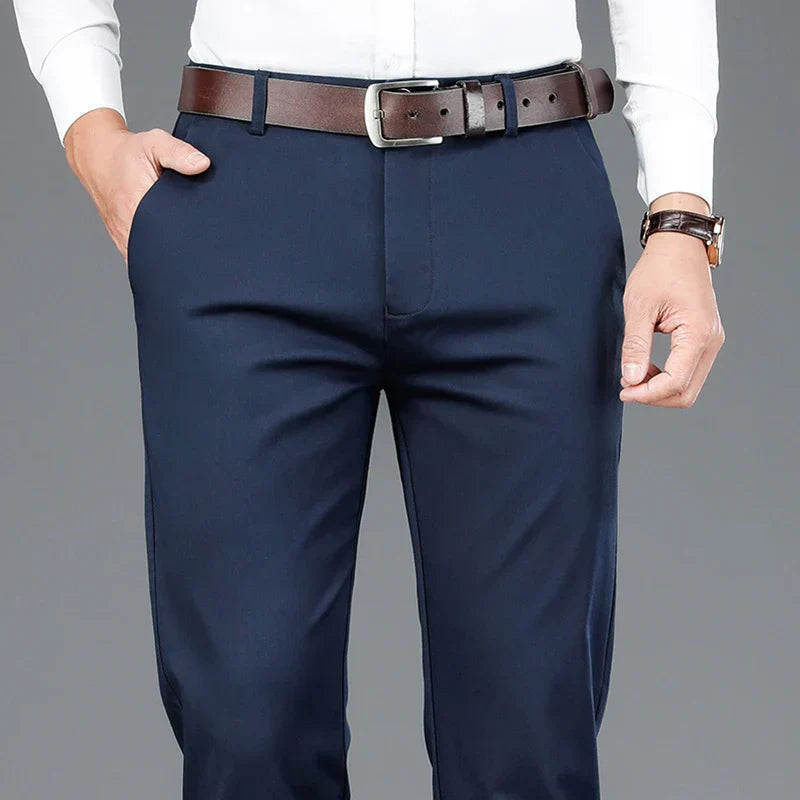 Anzughosen – Business Casual – Stretch – Schmale Hosen – Herrenhosen-Königsblau-28-Chaps Herrenmode