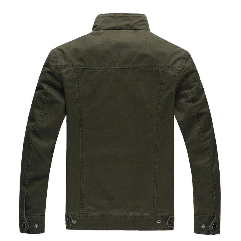 Armeegrüne Jacke | Zip-Up | Taschen | Herrenjacke | Outdoorjacke-Chaps Herrenmode