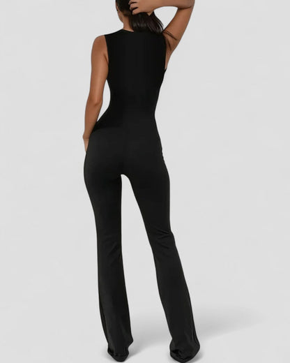 Ärmelloser, figurbetonter Jumpsuit mit Spitzendetail für den Abend 2